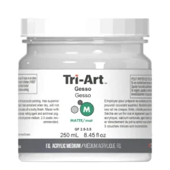 Tri-Art Medium Gesso 250 ml, hvit grunning for akrylmaling