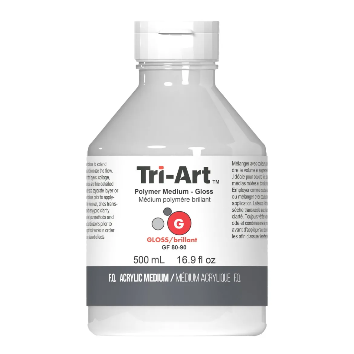 Tri-Art Polymer Medium Gloss 500 ml, blankt fortynningsmiddel for akrylmaling