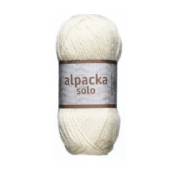 Ullgarn Järbo Alpacka Solo 50 g benhvit – 29101 Eggshell white