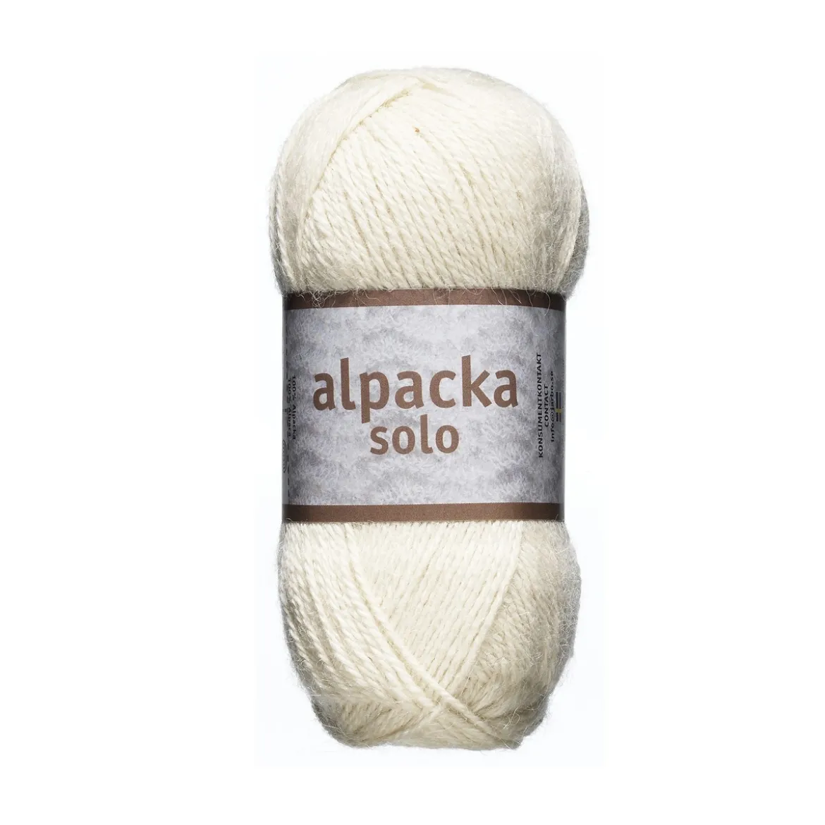 Ullgarn Järbo Alpacka Solo 50 g benhvit – 29101 Eggshell white