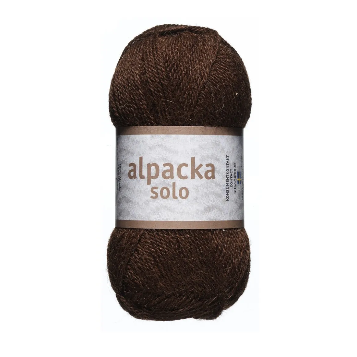 Ullgarn Järbo Alpacka Solo 50 g brun – 29105 Chocolate brown