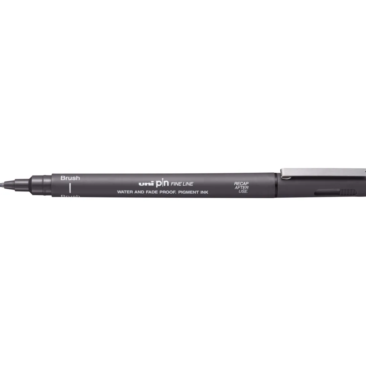 Uni Pin Fine Line Brush Dark Grey – med penselspiss