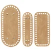 Veskebunner av kunstlær, 3 stk. naturfargede – 22×10, 18×8, 18×5,3 cm