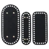 Veskebunner av kunstlær, 3 stk. svarte – 22×10, 18×8, 18×5,3 cm