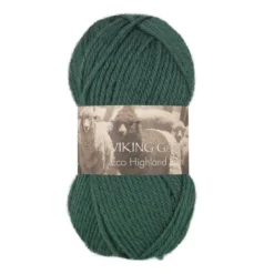 Viking Garn Eco Highland Wool 50 g mørk grønn 233