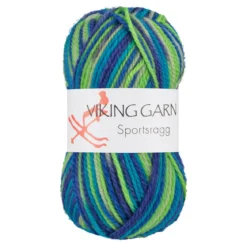 Viking Garn Sportsragg 50 g blå/grønn 552