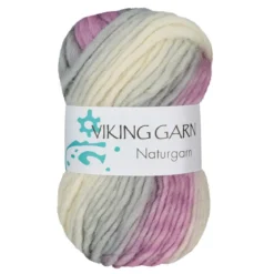 Viking Naturgarn 50 g rosa/grå 677