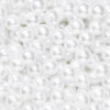 Voksede glassperler, ca. 450 stk. hvite perler. Ø8 mm