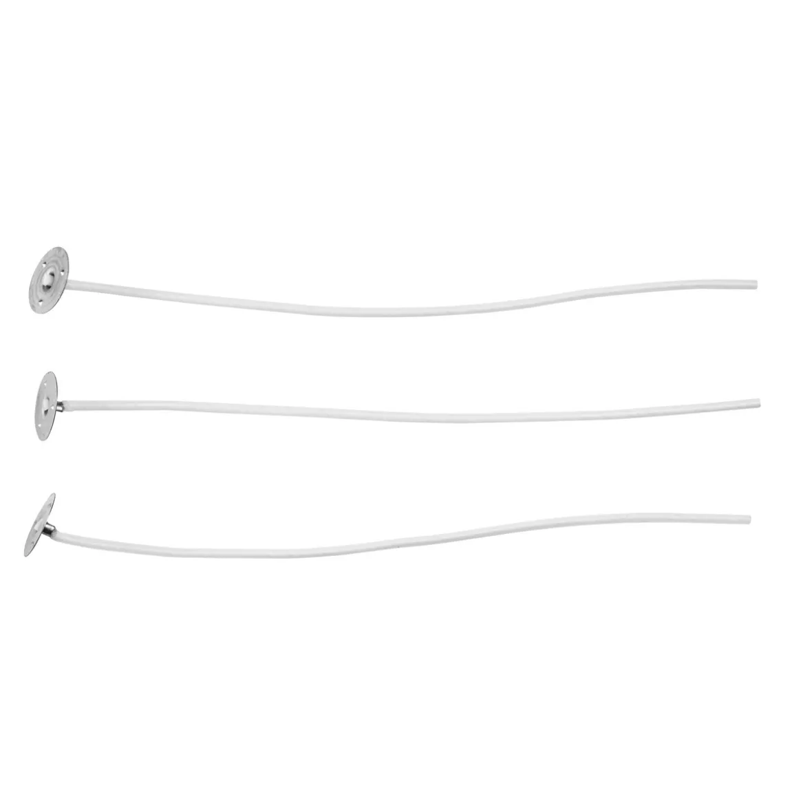 Vokset veke med vekeholder, til lysgelé / gellys, 10-pakning Lengde 15 cm