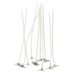 Vokset veke nr. 6 til lys av raps- / soyavoks, 10 stk. Med vekeholder. Lengde 10 cm