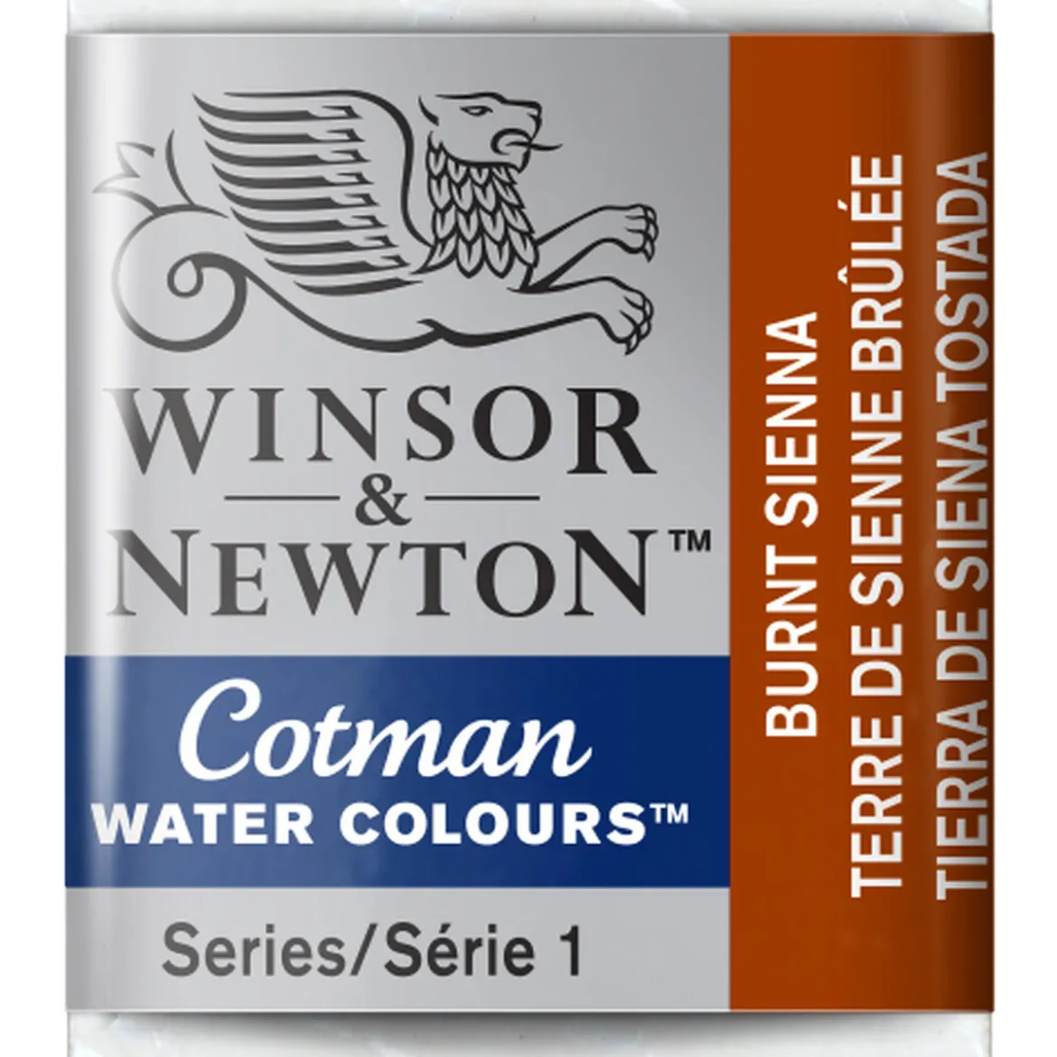 Winsor & Newton Cotman akvarellmaling halvkopp – Burnt Sienna 074
