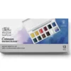 Winsor & Newton Cotman Pocket Selection, akvarellmaling i 12 halvkopper, etui og pensel