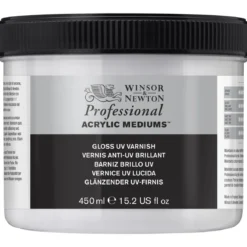 Winsor & Newton Gloss UV Varnish 450 ml, beskyttende ferniss mot sollys, støv og så videre.