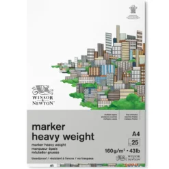 Winsor & Newton Marker Heavy Weight Bleedproof A3 (297x420 mm), 25 ark – vekt 160 gram