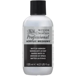 Winsor & Newton Matt UV Varnish 125 ml, beskyttende ferniss mot sollys, støv og så videre.