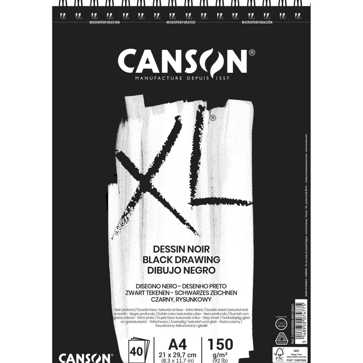 XL Dessin Noir skisseblokk A4