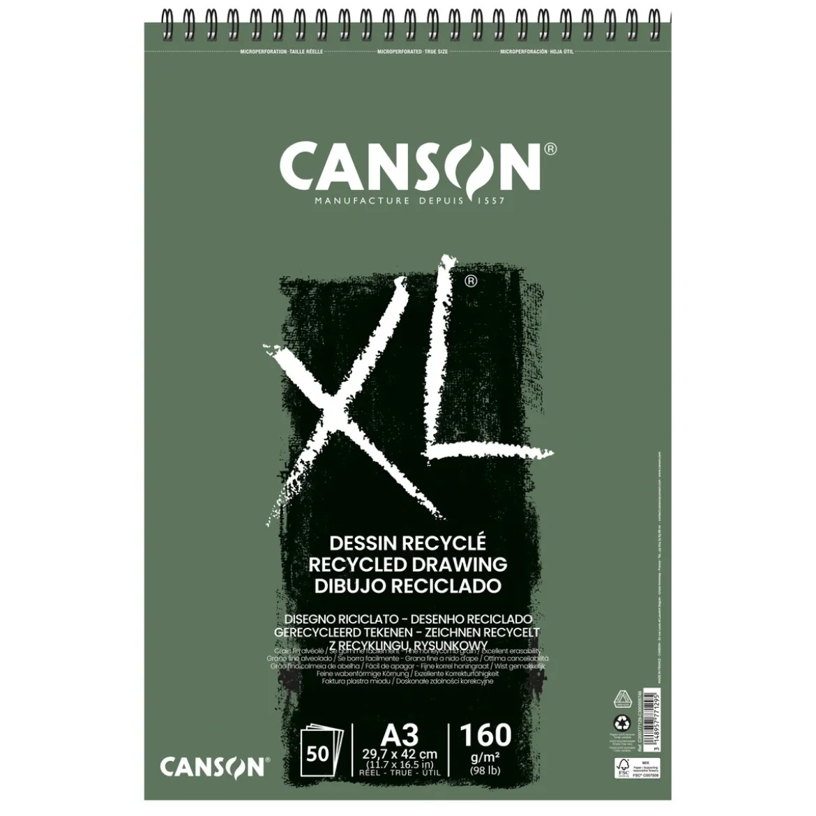 XL Recycled Tegneblokk A3 160g