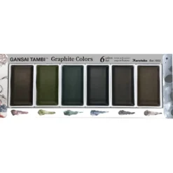 ZIG Kuretake Gansai Tambi Graphite Set – 6 stk. japanske mørke akvarellfarger